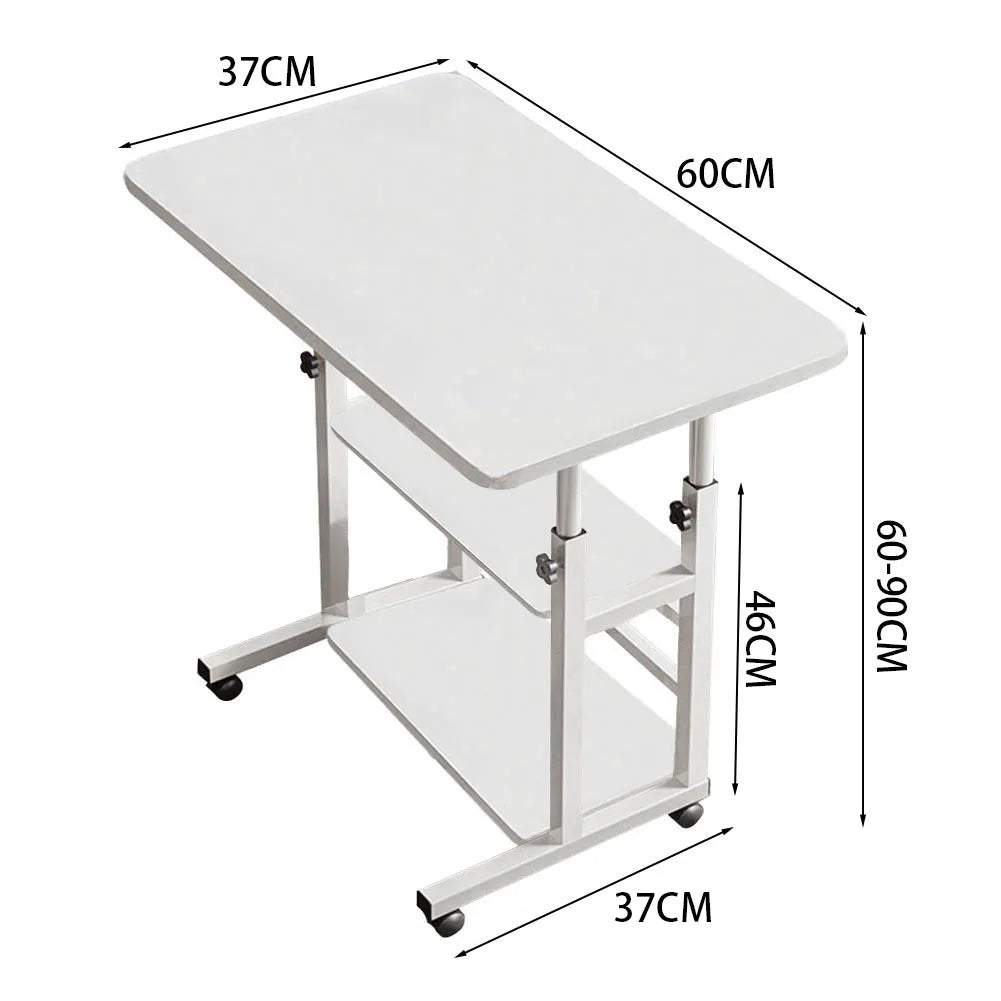 Height Adjustable Mobile Table Overbed Desk with Wheels Multi Color