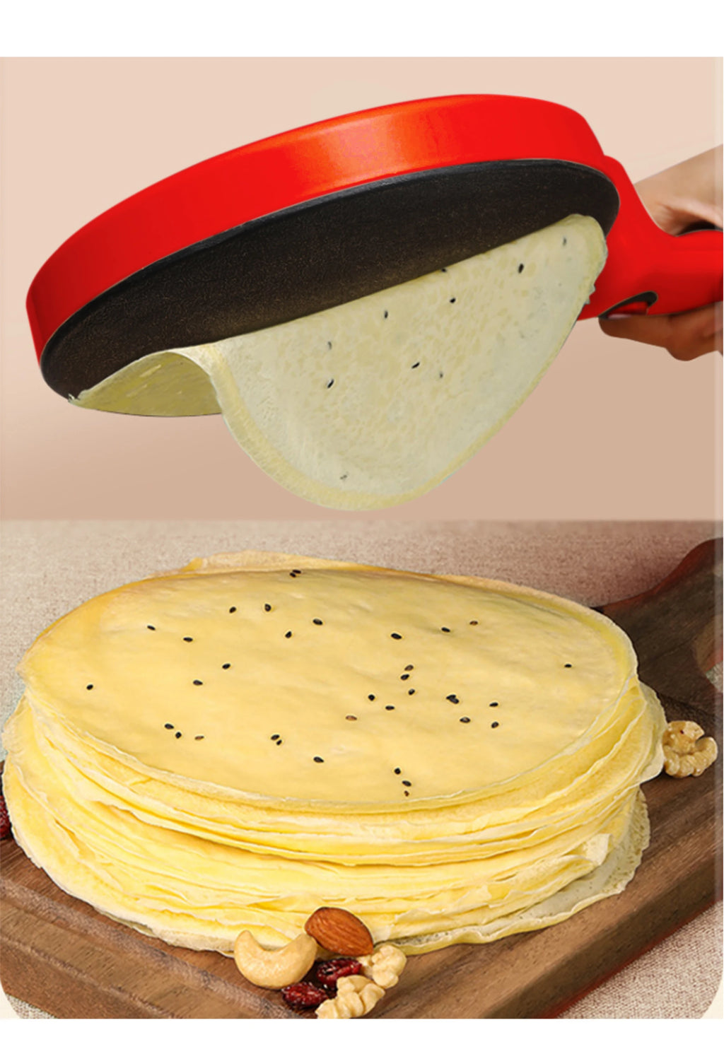 Electric Crepe Maker Pizza Pancake Machine Non-Stick Griddle Baking Pan Cake Machine kitchen Appliance Cooking Tools Sonifer