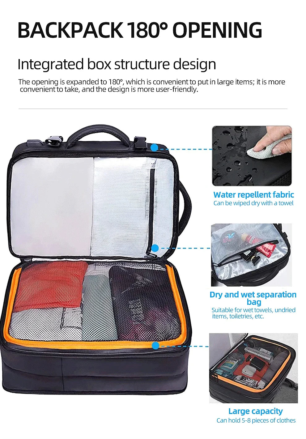 Men Backpack Waterproof Business Laptop Backpack  Travel Bag
