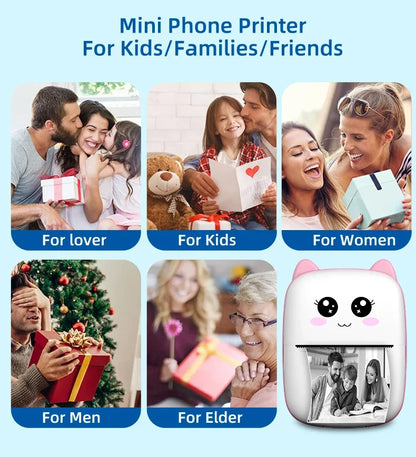 Mini Cat Bluetooth Thermal Printer – Pocket Photo & Label Printer (58mm)