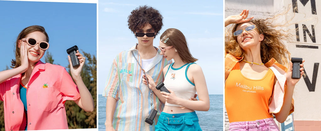 JISULIFE Handheld Turbo Fan, Super Strong Wind, 5 Speeds, Long Battery Life, 5000mAh USB Rechargeable, Multipurpose Pocket Fan