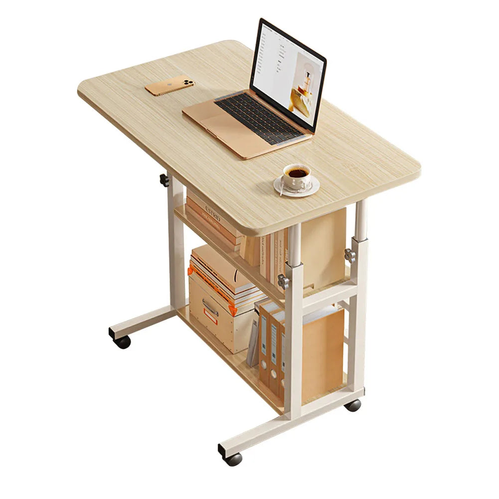 Height Adjustable Mobile Table Overbed Desk with Wheels Multi Color