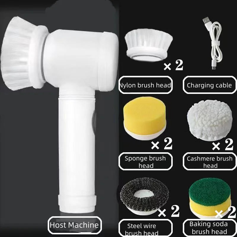 Spin Scrubber Electric Rechargeable with 5-in-1 Brush Heads