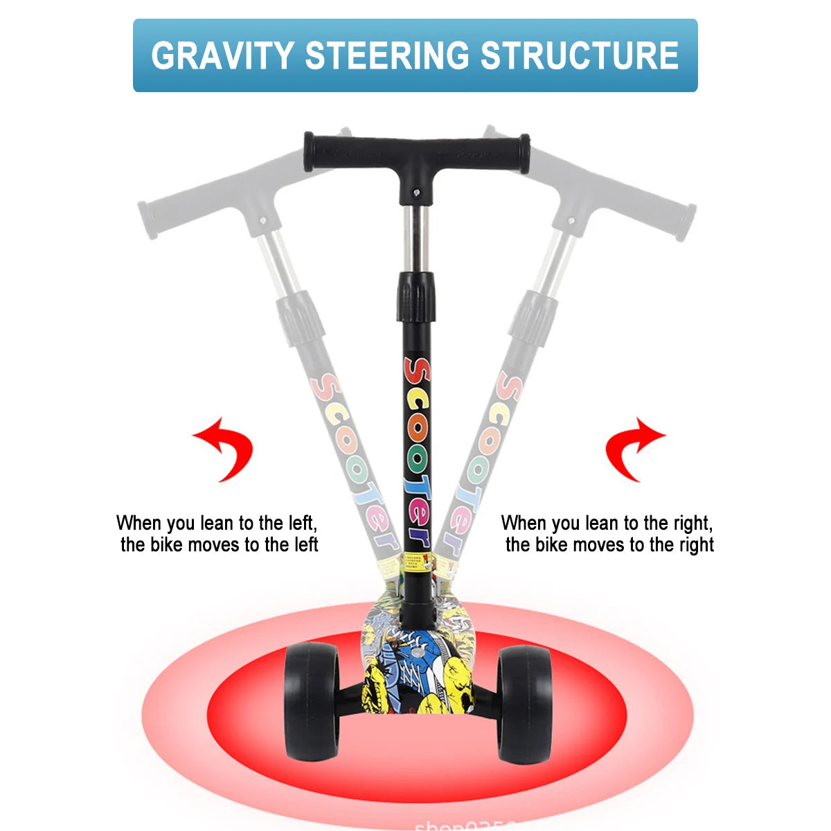 Kids Scooter 3 Wheels Folding Foot Scooters LED Shine Balance Bike Adjustable Height Skateboard Kick Scooter for Kids Sport Toy