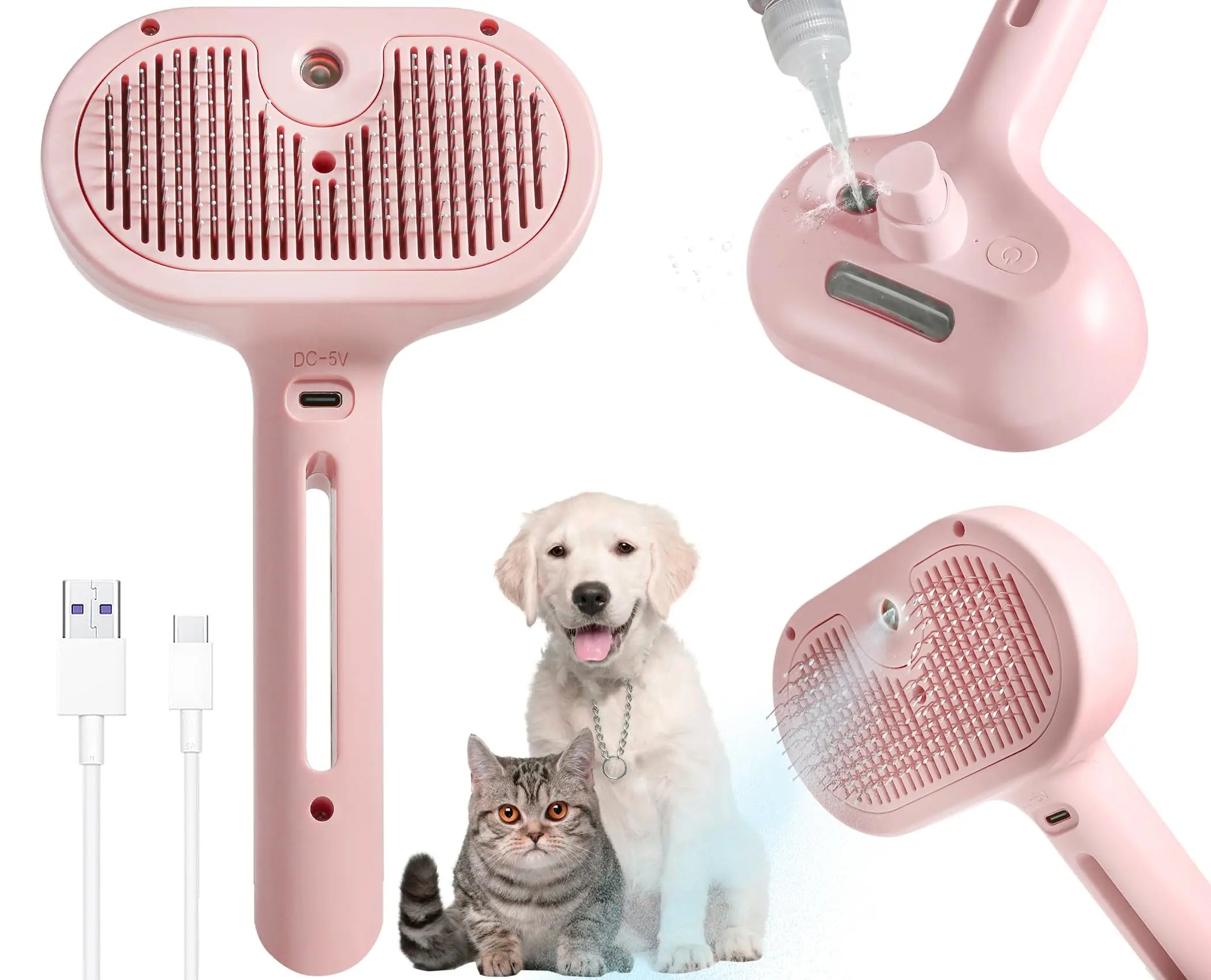 Pet Spray Hair Comb Professional Electric Hair Straightener Comb Brush For Cat Pet