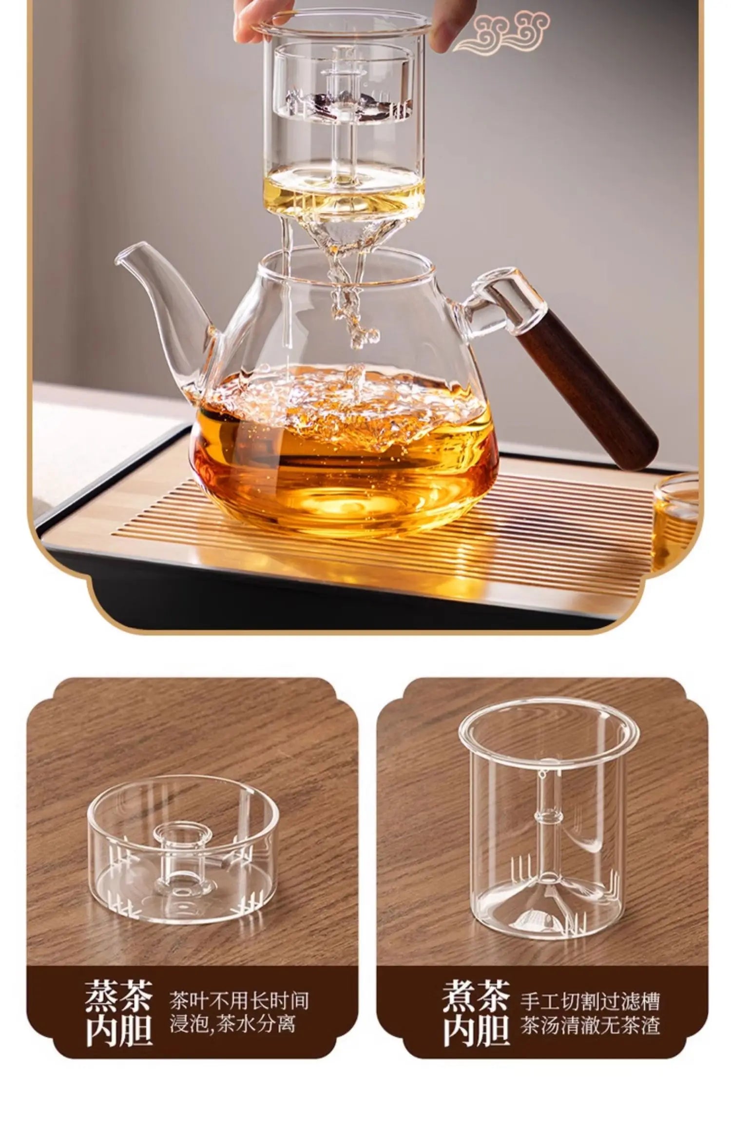 Tea Brewing Stove Set Glass Teapot Tea Brewing Household Small Electric Ceramic Stove Tea Tray Tetera Electrica
