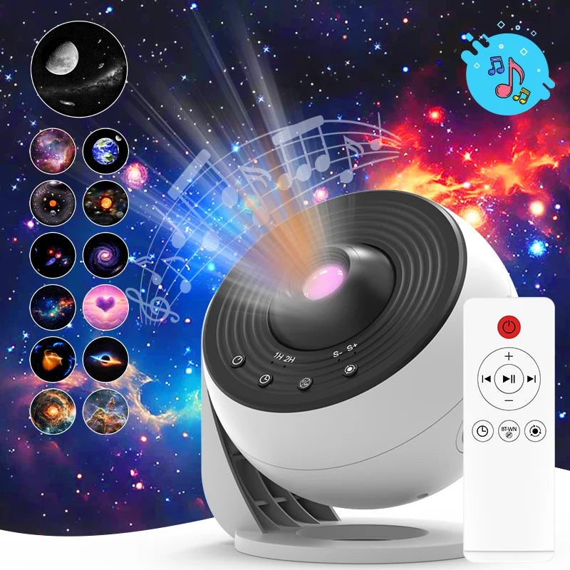 Galaxy Star Projector Night Light with Bluetooth & Wireless Remote Control