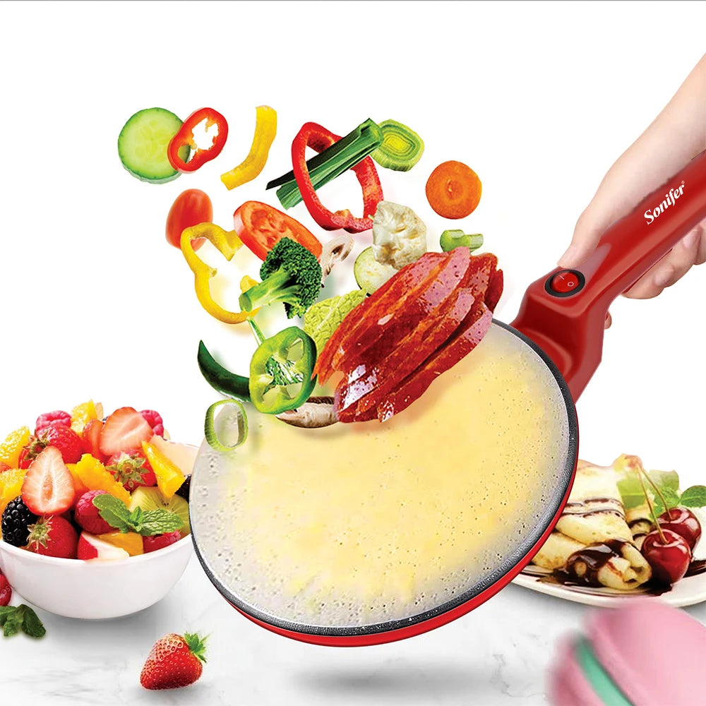 Electric Crepe Maker Pizza Pancake Machine Non-Stick Griddle Baking Pan Cake Machine kitchen Appliance Cooking Tools Sonifer