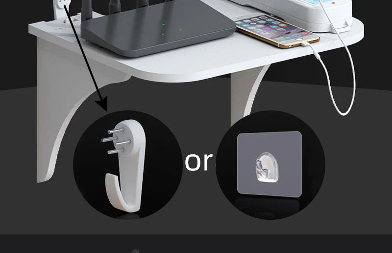 Wall-Mount Floating Shelf with Hook – Space-Saving Home & Office Organizer