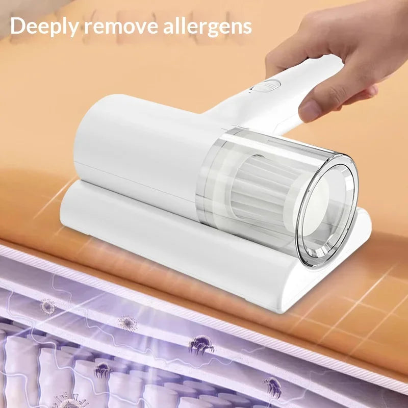 UV-C Sterilizing Cordless Handheld Vacuum, HEPA Filtration & Warm Air Dryer, Efficient Dust Mite Cleaner for Bedding, Sofa