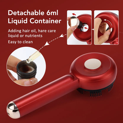 Electric Vibration Scalp Massager & Advanced Red Light Hair Growth Brush