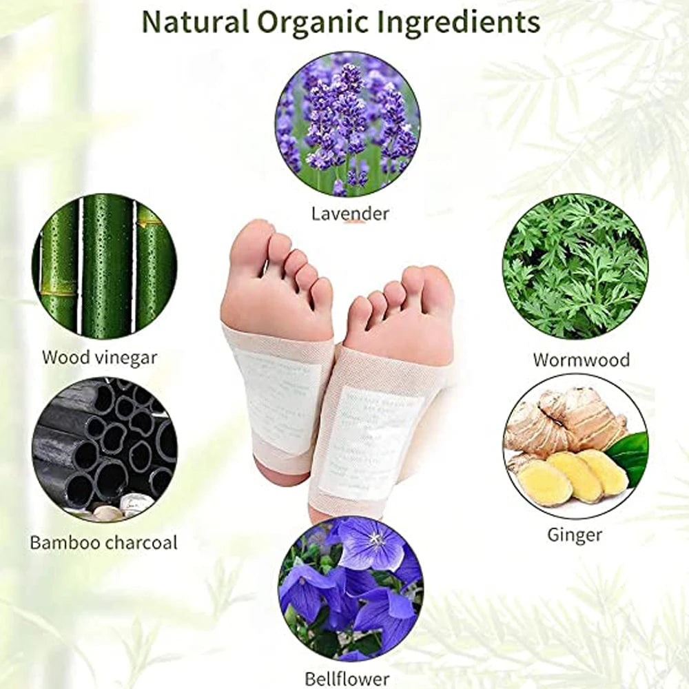100PCS/Lot Kinoki Detox Foot Patch Bamboo Patches With Adhersive Cleansing Foot pads Foot Care Tool Improve Sleep fatigue relief