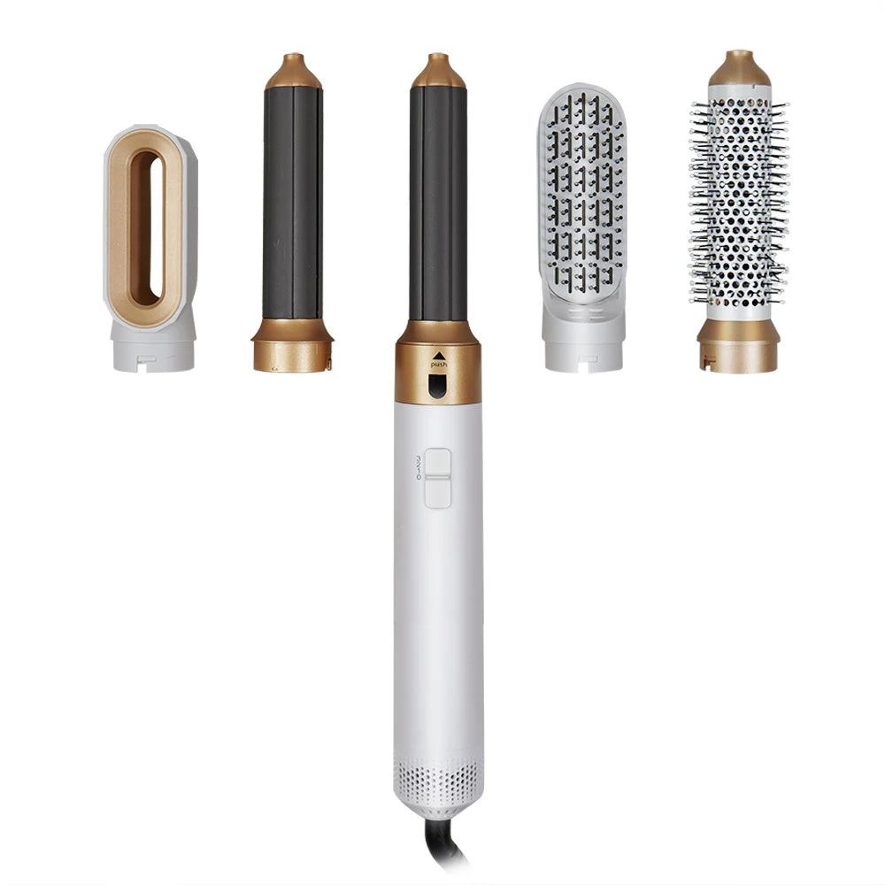 Professional 1000W Salon Hair Dryer Styler 65000RPM Brush Multifunction 5-in-1 Blow Dryer Straightener for Hotels Outdoor Use