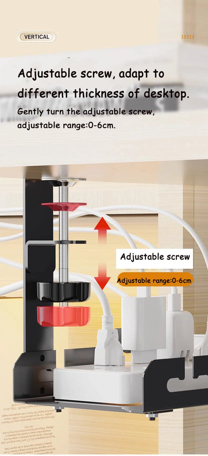 Telescopic Under-Desk Cable Management Tray – Metal Wire Organizer