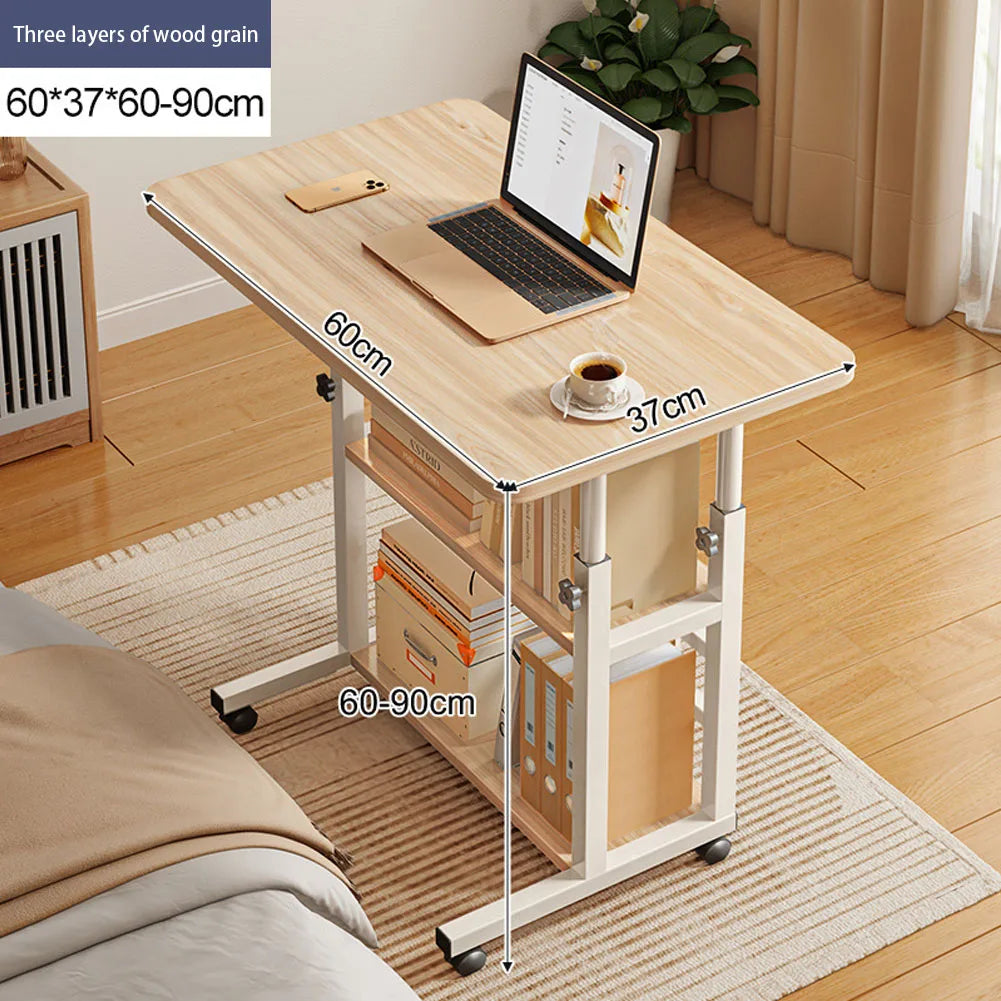 Height Adjustable Mobile Table Overbed Desk with Wheels Multi Color