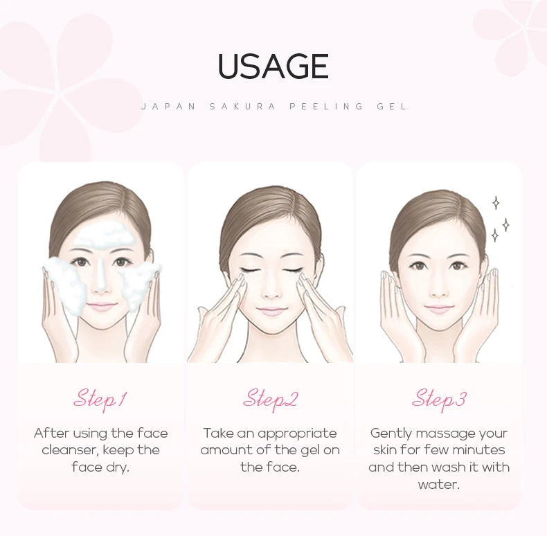 LAIKOU Japan Sakura Peeling Gel Gentle Exfoliating Dead Skin Remover Brightening Face Scrub