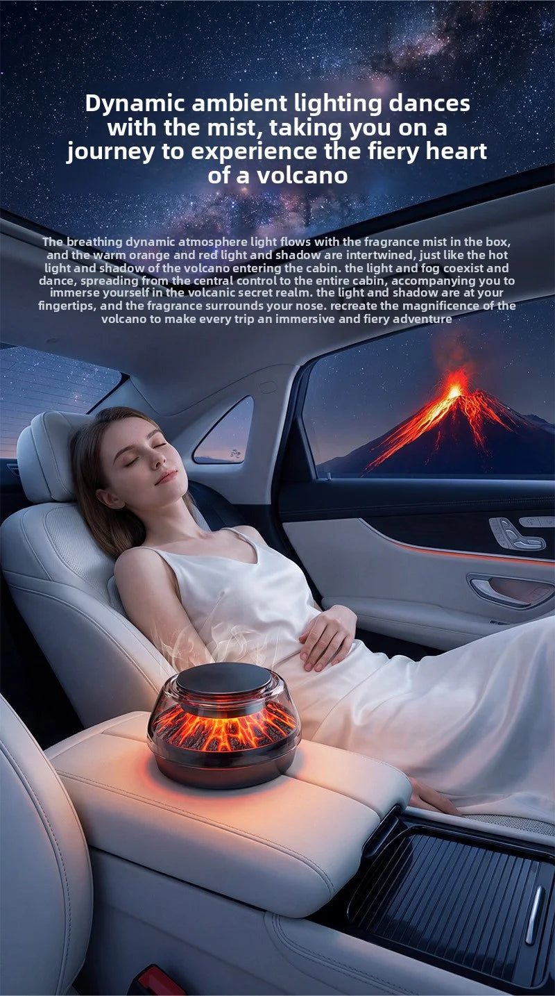 360° View Mirror Mount Volcanic Iceberg Car Diffuser - Air Purifying, Solar Powered, Forest & Floral Scents, Elegant Auto Decor