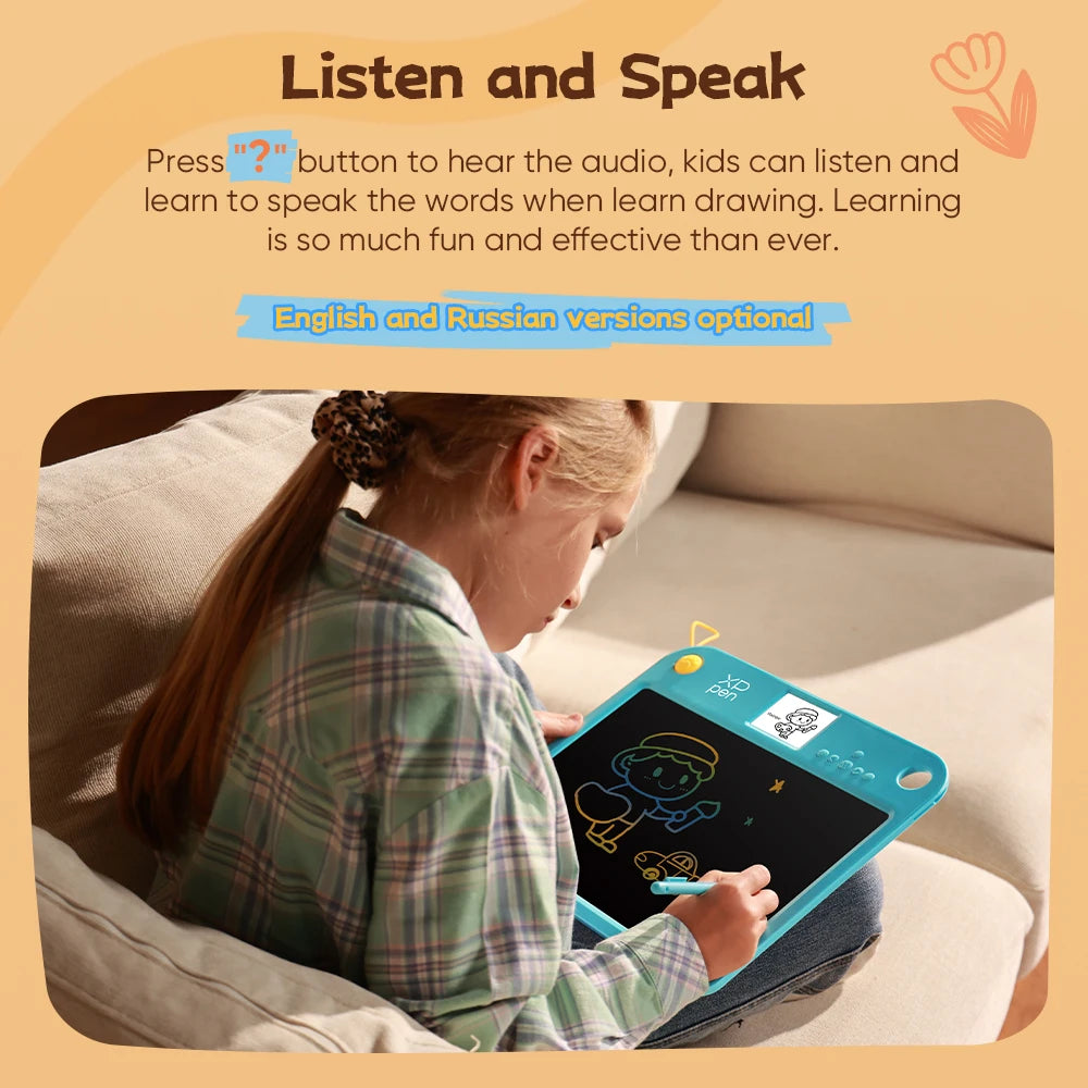 Children's Gifts XPPen Pink/Blue 2 Colors 13.3-inch Drawing Tablet with Pen for Kid to Learn Drawing Writing Russian Vocabulary