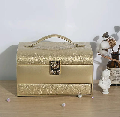 3-Layer Jewelry Storage Box with Lock for Women Watch
