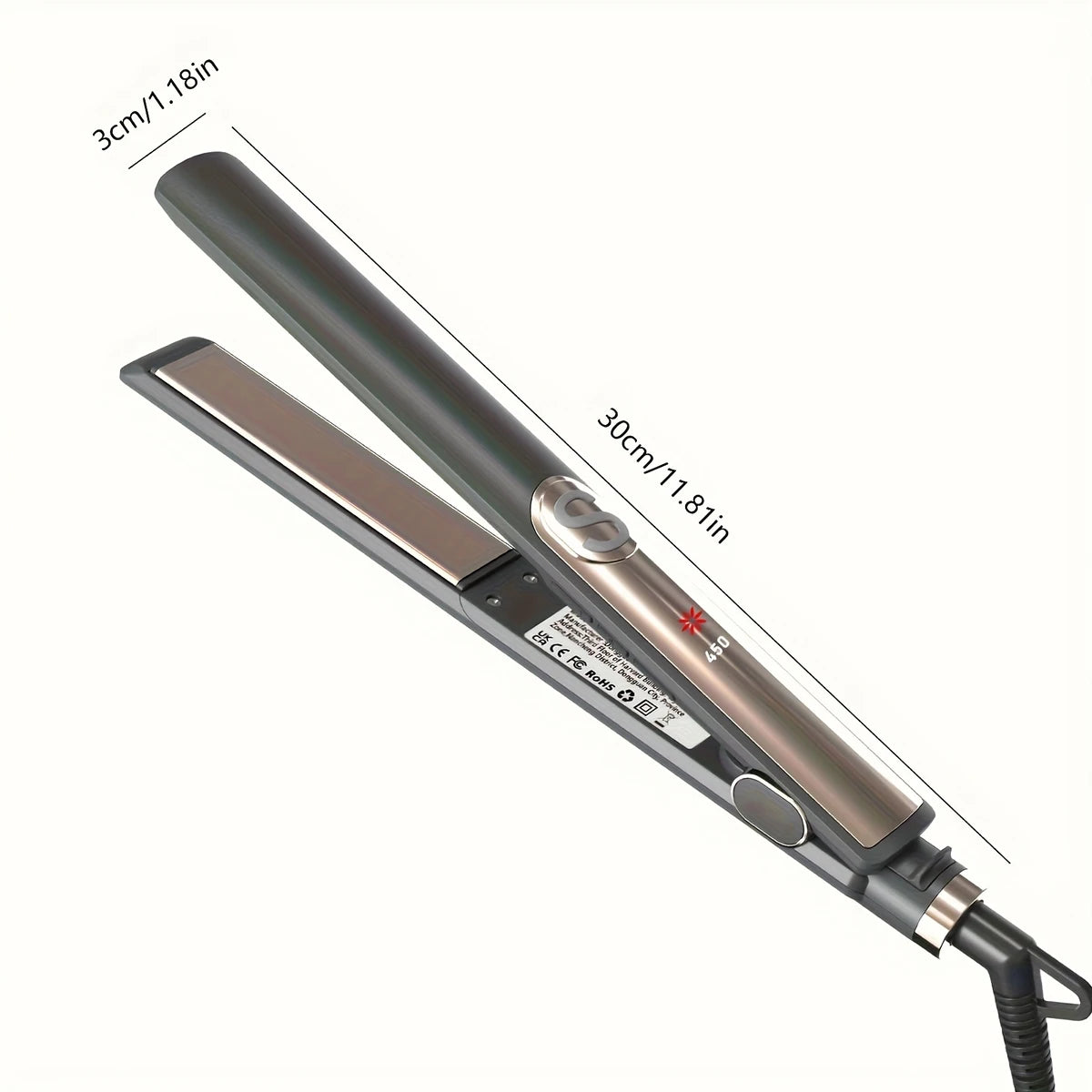 Professional Hair Straightener Curling Iron Ceramic Plate Negative Ion Plate Even
