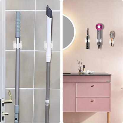 Multi-Purpose Strong Adhesive Wall Hooks – Mop & Broom Hanger
