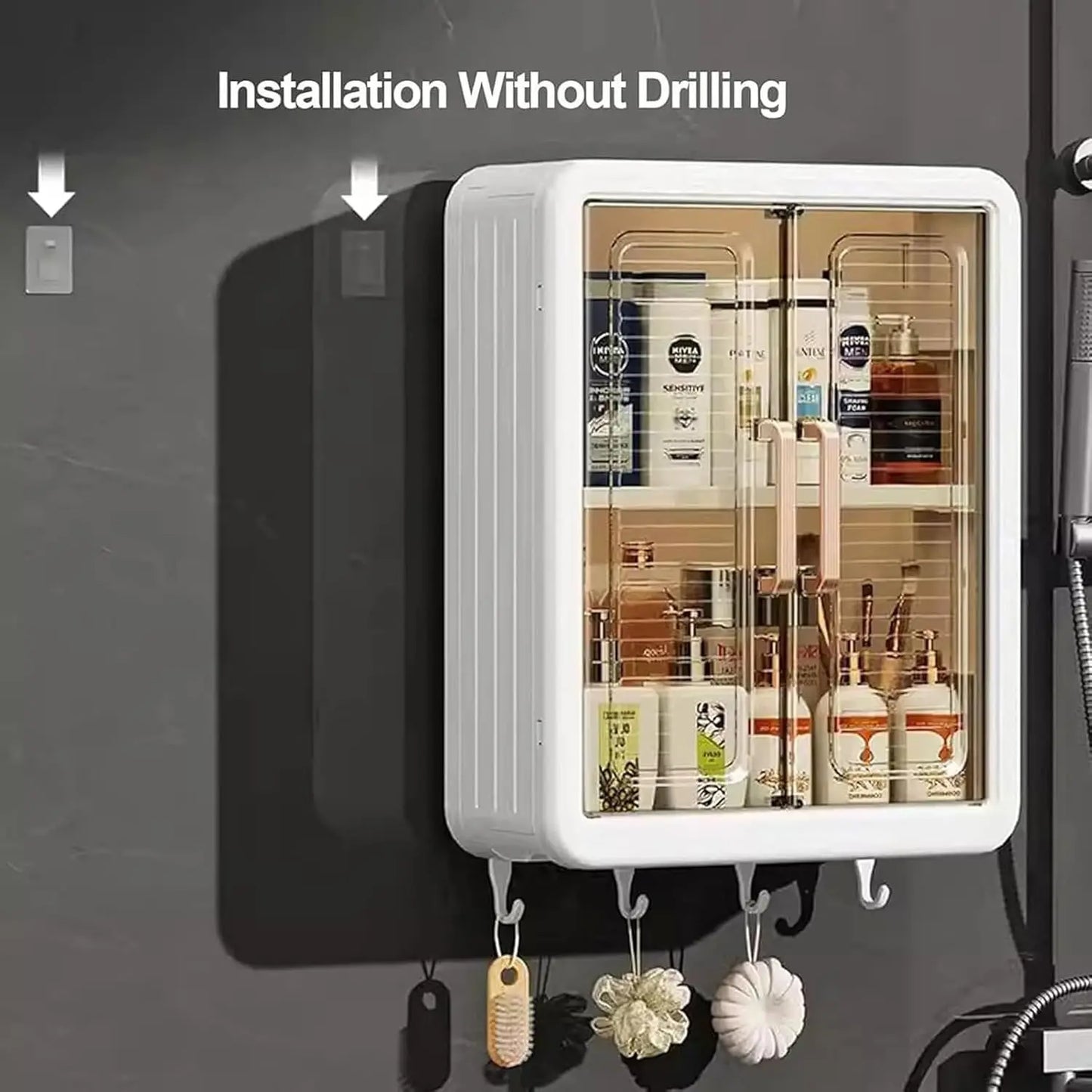 Wall-Mounted Bathroom Storage Cabinet – Double Door Medicine Shelf