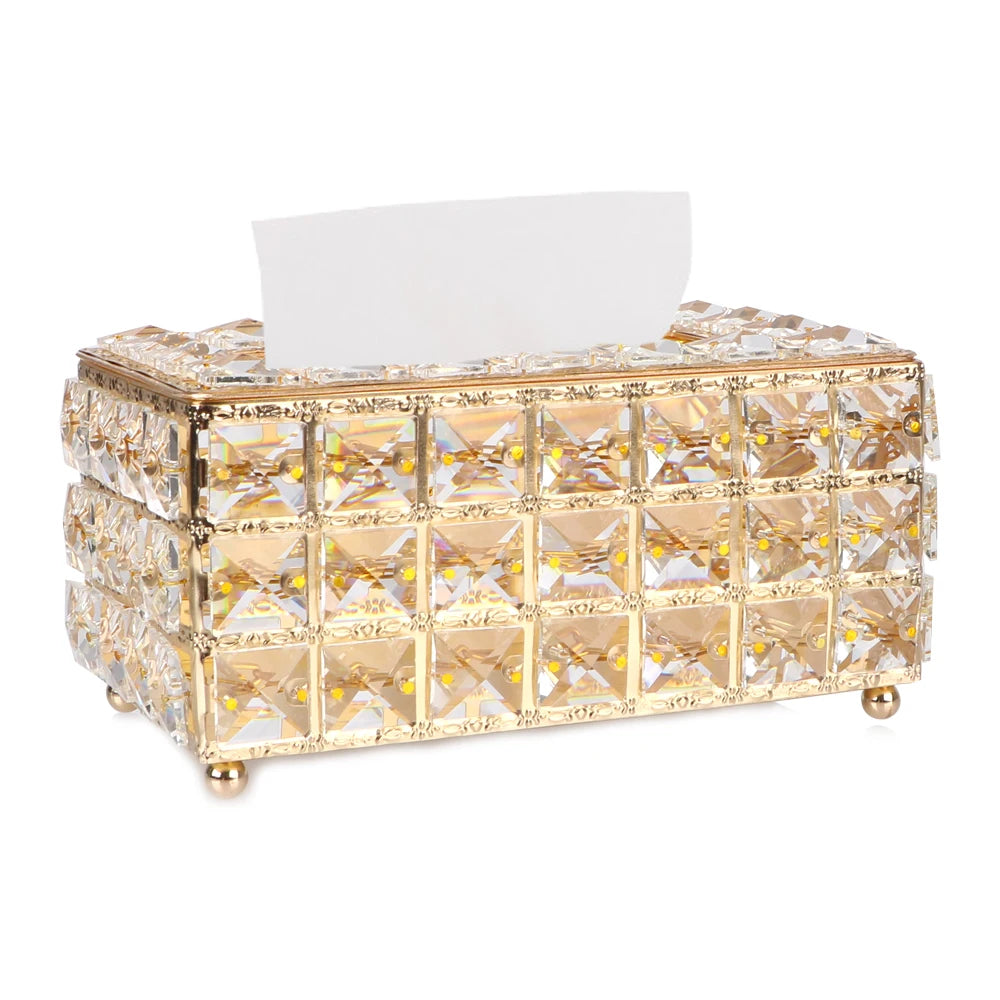 Bedroom Office Hotel Cafe Coffee Bar Napkin Box Crystal Cube Tissue Box European-style Napkin Dispenser Square