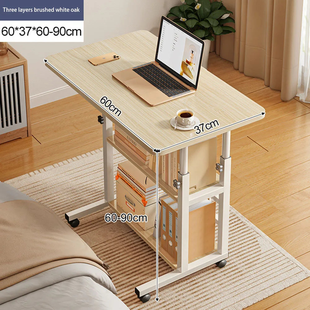 Height Adjustable Mobile Table Overbed Desk with Wheels Multi Color