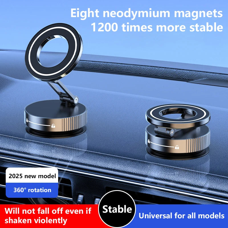Phone Holder 360°Rotation Magnetic Car Mechanical Stand Vacuum Suction Cup Adsorption Bracket Navigation Universal Holder