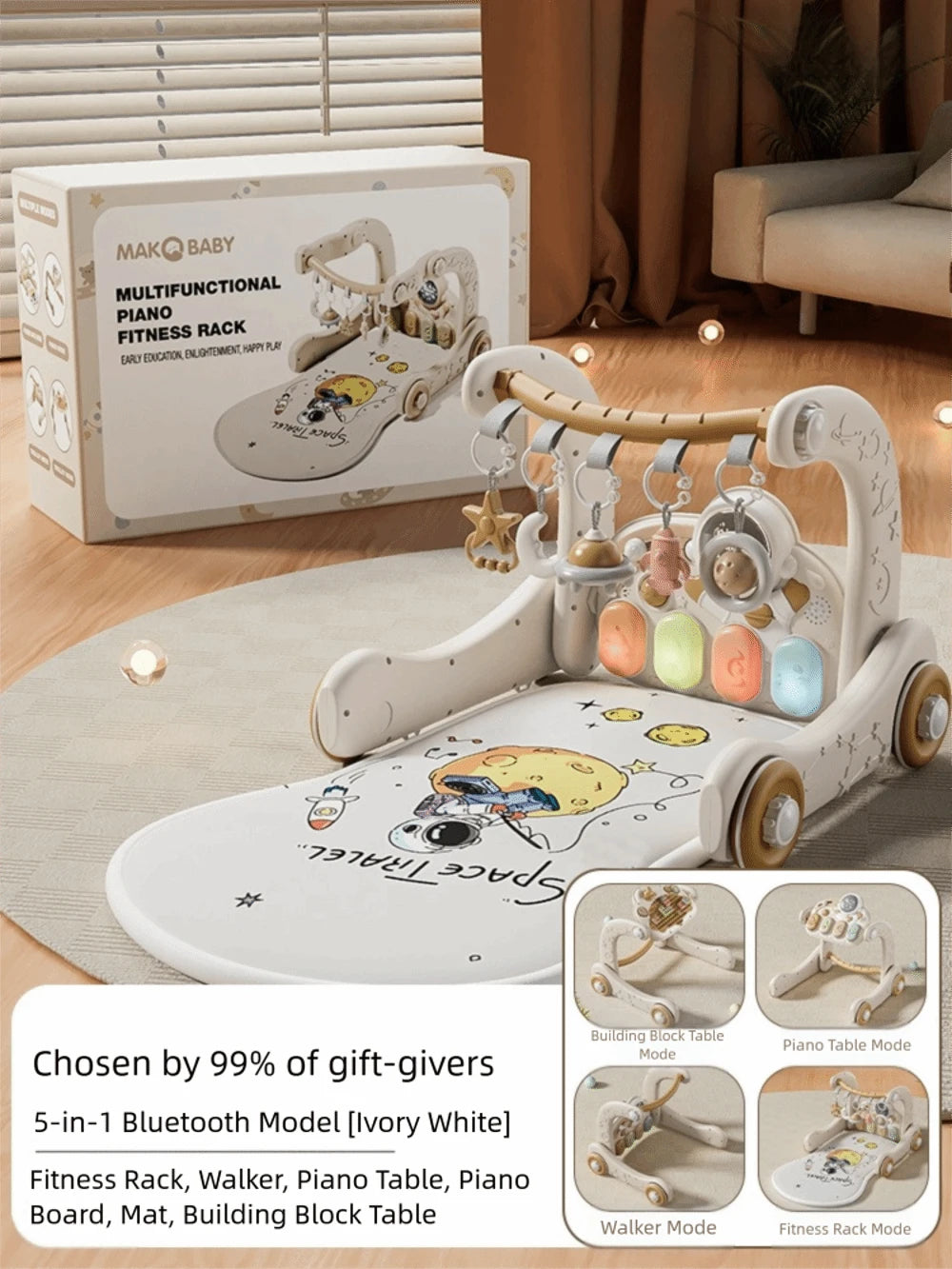 Multi-Functional Baby Piano Fitness Frame Activity Pedal Game Pad Pedal Piano Fitness Rack Educational Walker Music Play Gym
