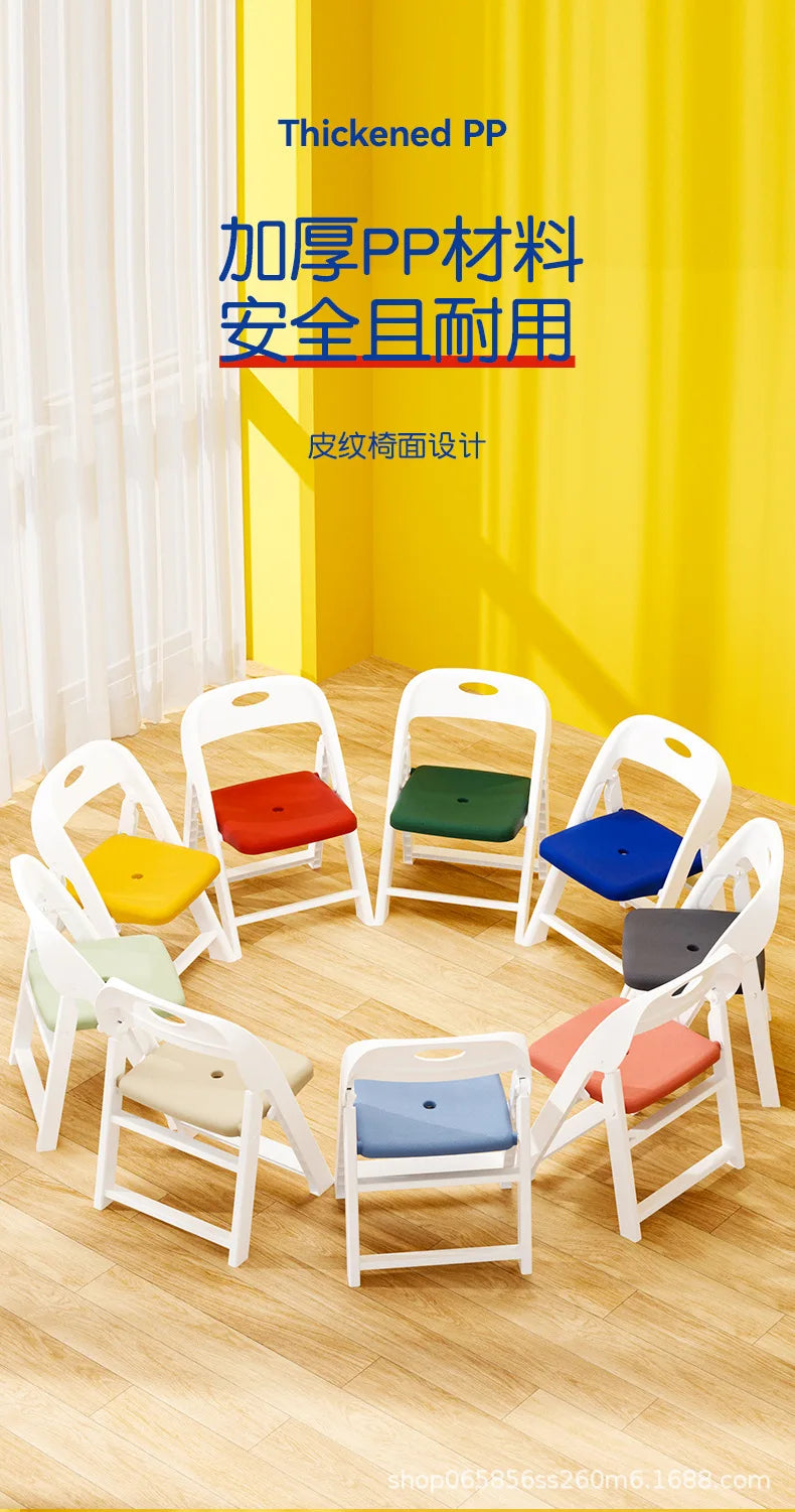 Folding Back Chair Small Bench Household Children's Non-slip Stool Thickened Living Room Shoe Changing Stool Kindergarten Chair