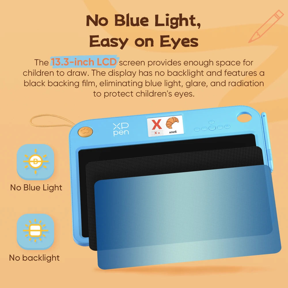 Children's Gifts XPPen Pink/Blue 2 Colors 13.3-inch Drawing Tablet with Pen for Kid to Learn Drawing Writing Russian Vocabulary