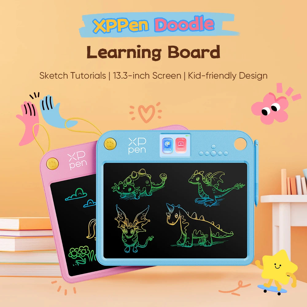 Children's Gifts XPPen Pink/Blue 2 Colors 13.3-inch Drawing Tablet with Pen for Kid to Learn Drawing Writing Russian Vocabulary