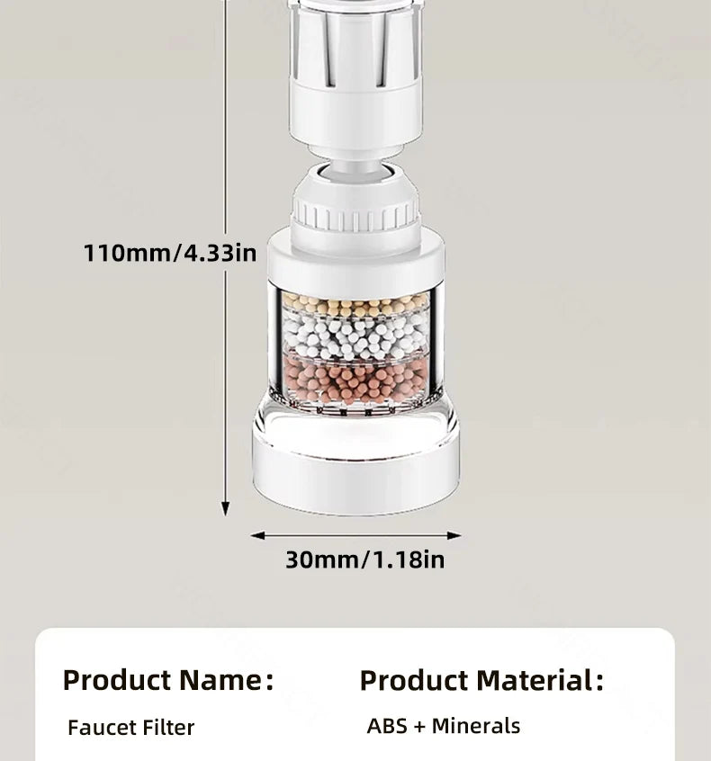 Universal Faucet Filter Interface Universal Water Filter Rotating Splash-Proof Universal Pressure Boosting 360° Rotation