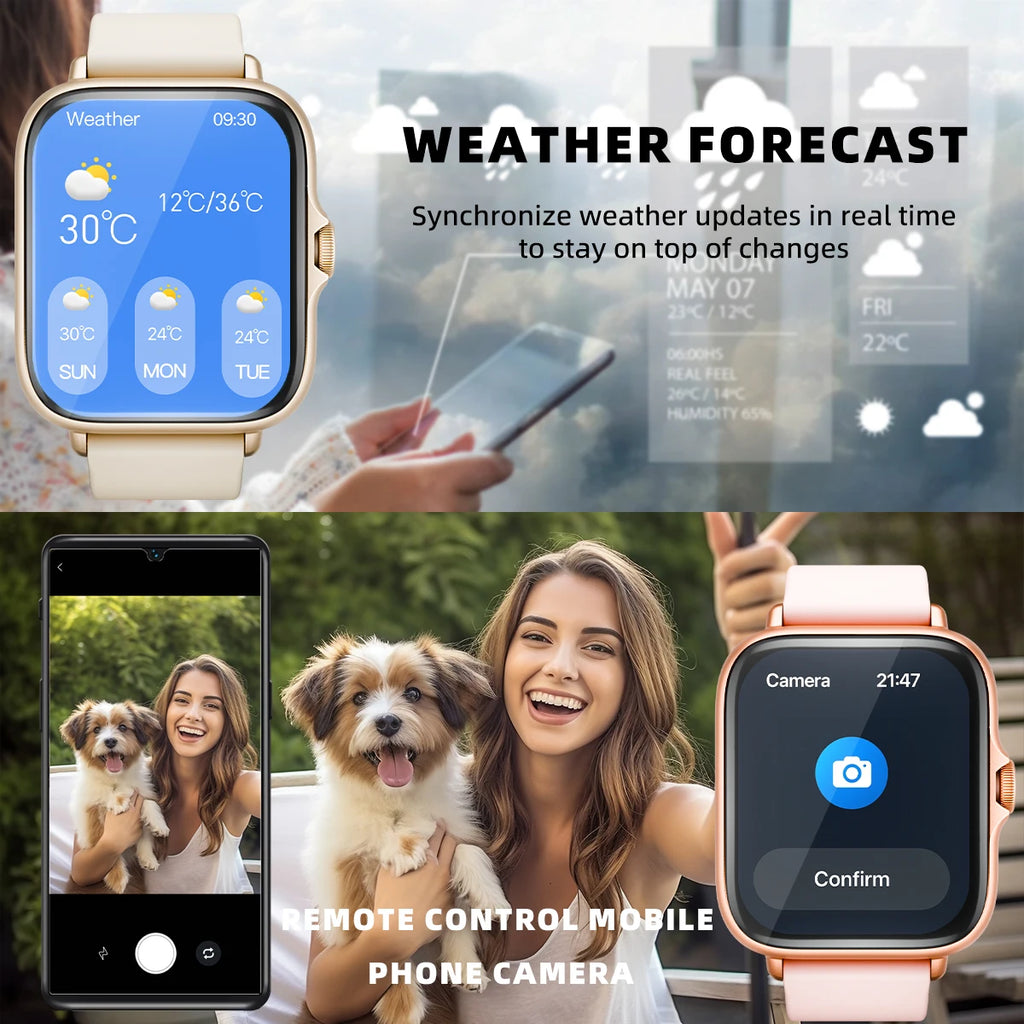 1.83'' Waterproof Smart Watch with Message Answer Call Sleep Monitoring Sports Pedometer Information Alerts For iPhone Android