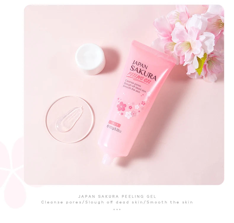 LAIKOU Japan Sakura Peeling Gel Gentle Exfoliating Dead Skin Remover Brightening Face Scrub