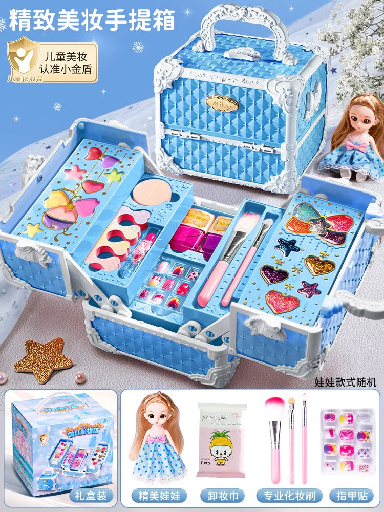 Kids Washable Makeup Girl Toys - Kids Makeup Kit for Girl, Real Make Up Set, Little Girls Makeup Kit for Toddler Kid Children Pr
