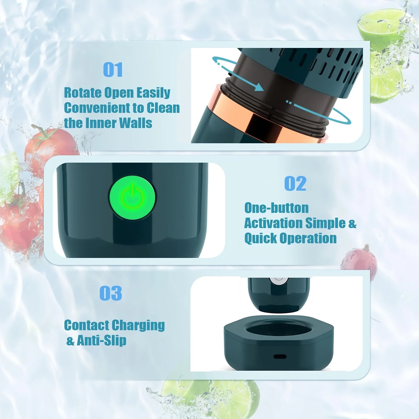 Meat Fruit and Vegetable Purifier Home Portable Fruit and Vegetable Cleaner Remove Pesticide Residue Vegetable Washer Tools