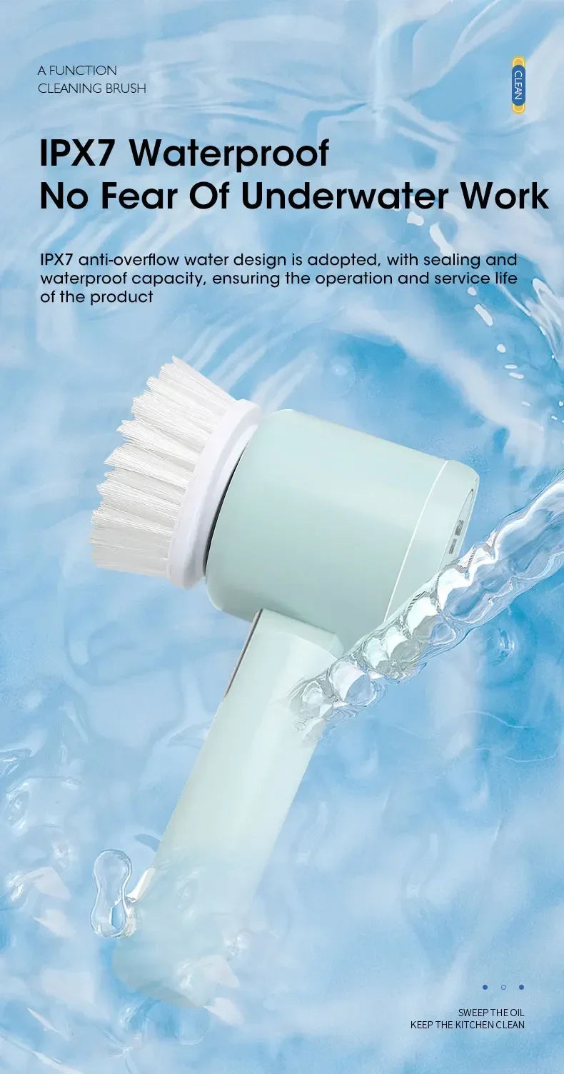 Spin Scrubber Electric Rechargeable with 5-in-1 Brush Heads