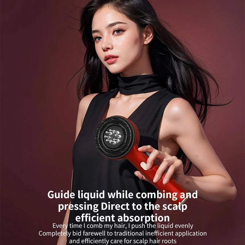 Electric Vibration Scalp Massager & Advanced Red Light Hair Growth Brush