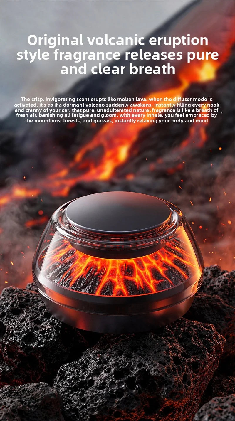360° View Mirror Mount Volcanic Iceberg Car Diffuser - Air Purifying, Solar Powered, Forest & Floral Scents, Elegant Auto Decor