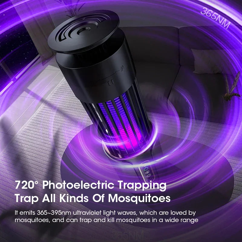 HOMEFISH USB-powered Mosquito Repellent Lamp for Charging or Plugging in Electric Insect Trap Outdoor Mosquito Repellent Lamp