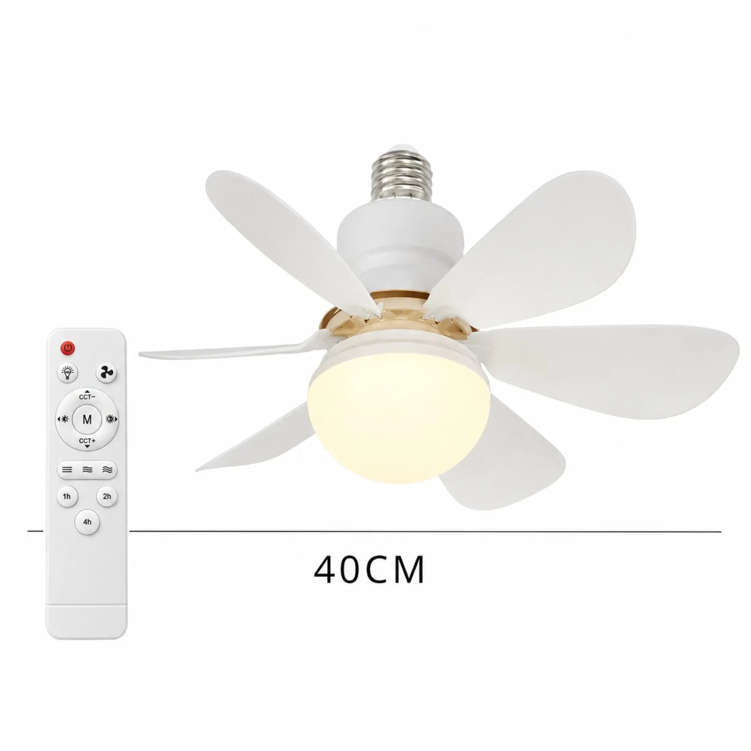 30W White Multifunctional Flower Shaped Ceiling Fan Light with Remote Dimming Function Suitable for Living Room Study ＆ Home Use