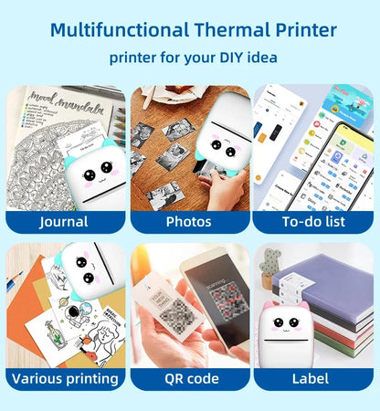 Mini Cat Bluetooth Thermal Printer – Pocket Photo & Label Printer (58mm)