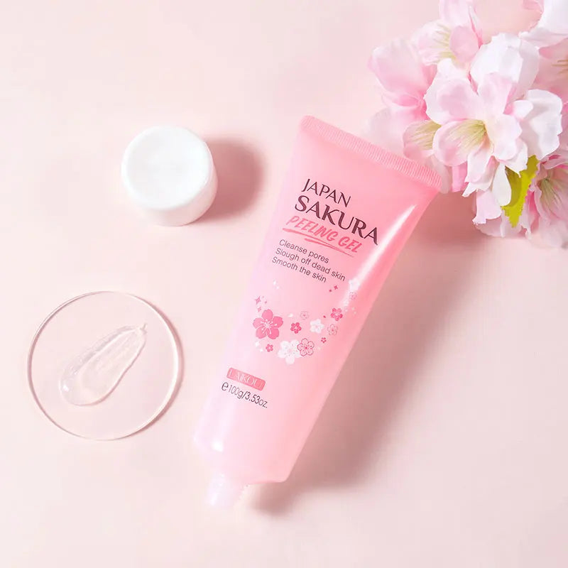 LAIKOU Japan Sakura Peeling Gel Gentle Exfoliating Dead Skin Remover Brightening Face Scrub