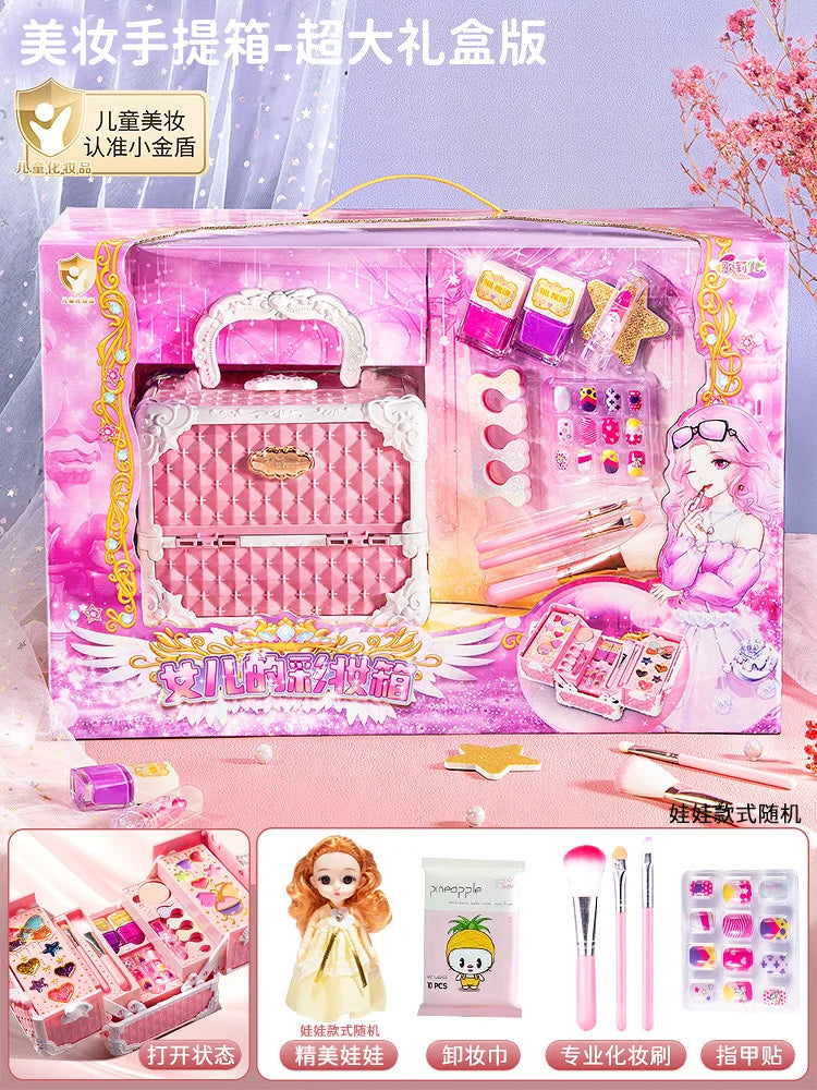 Kids Washable Makeup Girl Toys - Kids Makeup Kit for Girl, Real Make Up Set, Little Girls Makeup Kit for Toddler Kid Children Pr