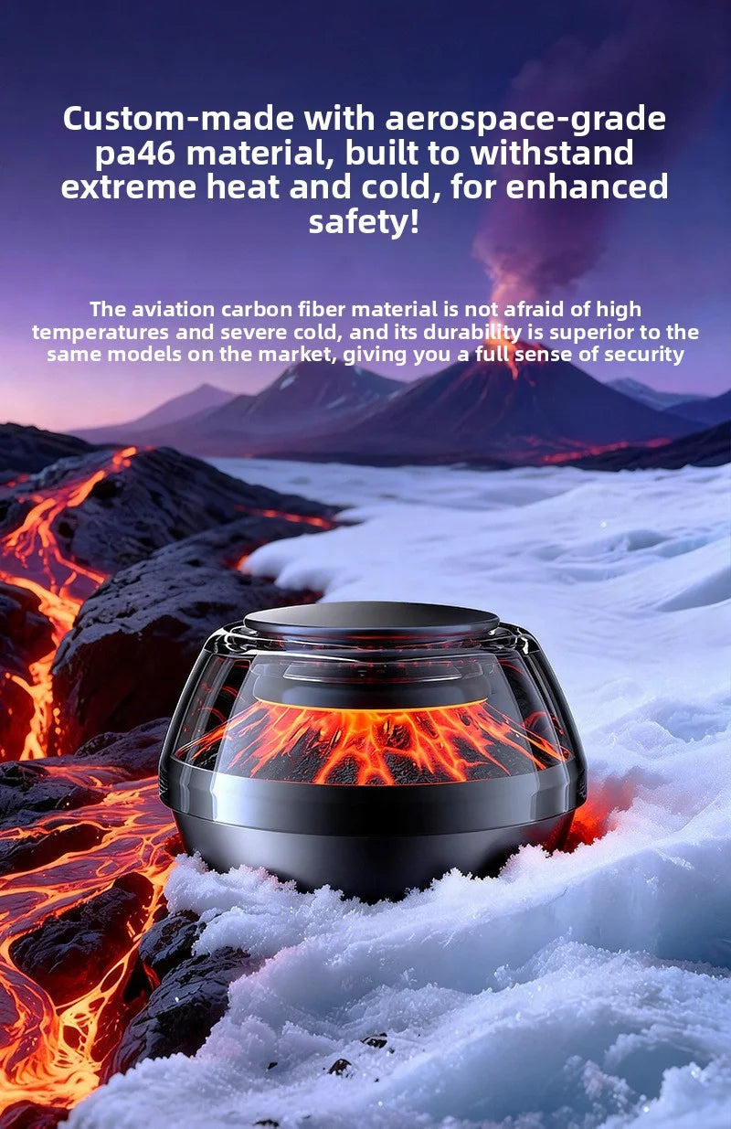 360° View Mirror Mount Volcanic Iceberg Car Diffuser - Air Purifying, Solar Powered, Forest & Floral Scents, Elegant Auto Decor