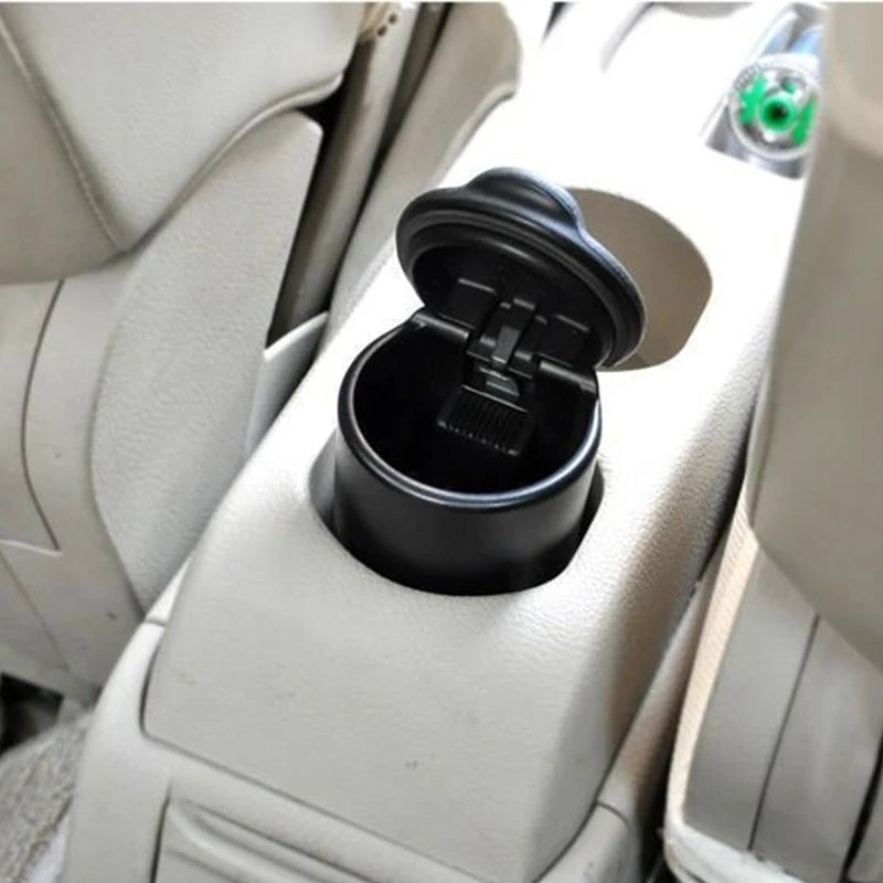 Car Ashtray LED Portable One Touch Open Automatic Indicator Blue Light Flame Retardant Smoke Cigar Ash Tray Car Accessories