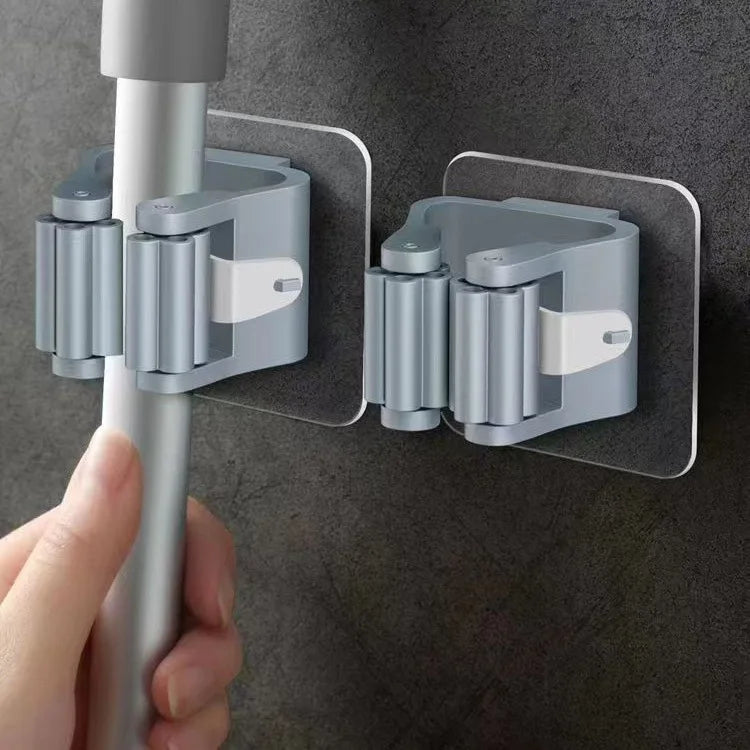 Multi-Purpose Strong Adhesive Wall Hooks – Mop & Broom Hanger