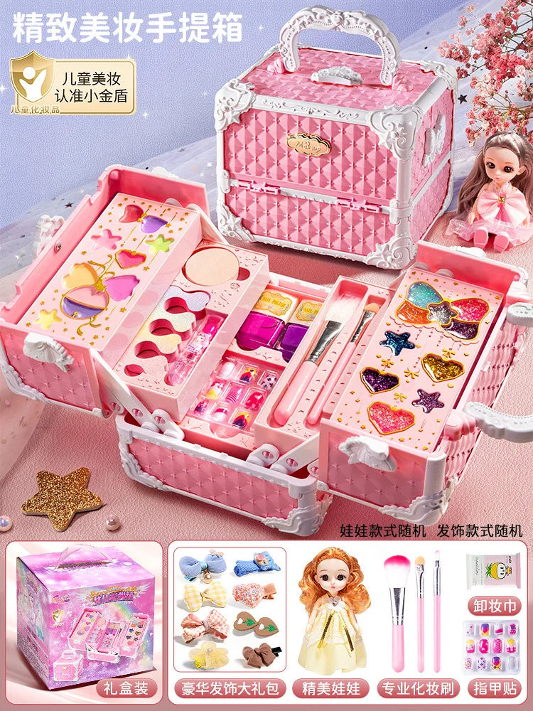 Kids Washable Makeup Girl Toys - Kids Makeup Kit for Girl, Real Make Up Set, Little Girls Makeup Kit for Toddler Kid Children Pr